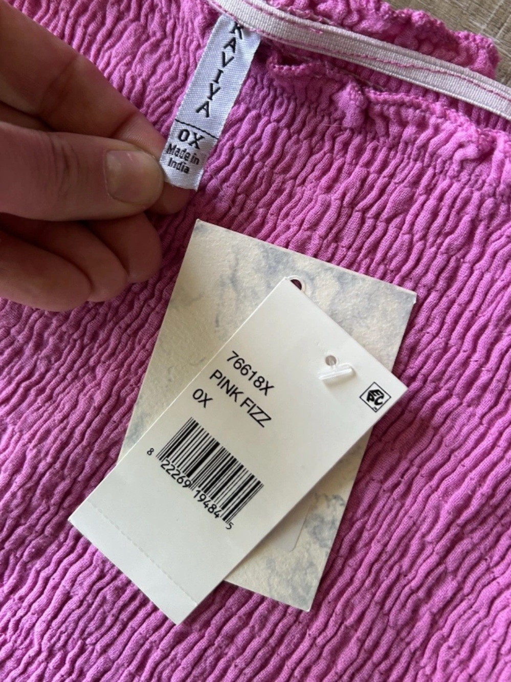 ▶️ Kaviva Women’s 0X Pink Gauze Maxi Dress Smocked Tiered Boho NWT - Picture 3 of 10